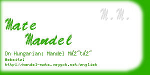 mate mandel business card